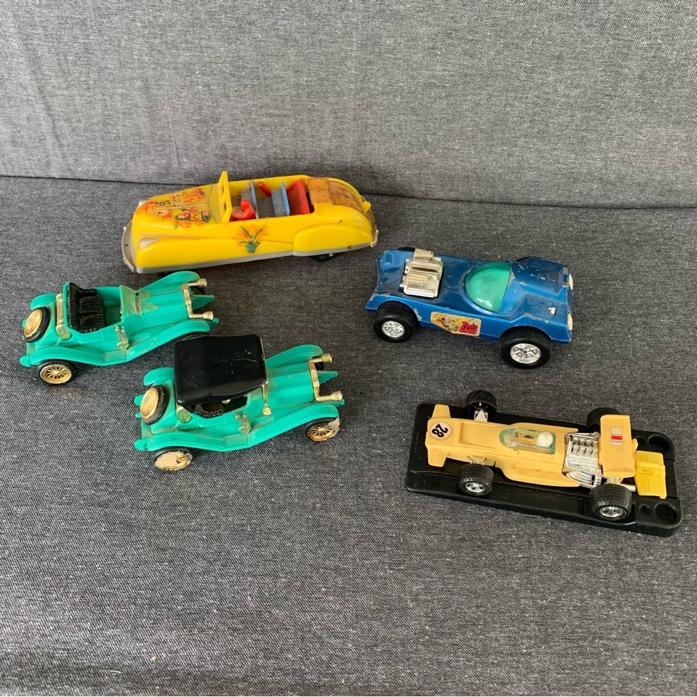 Group of Vintage Toy Cars Metal Plastic Lot 60s 70s